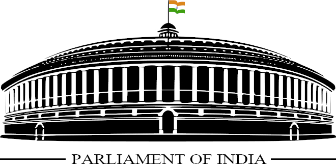 An image of the current Parliament of India which houses the Lok Sabha