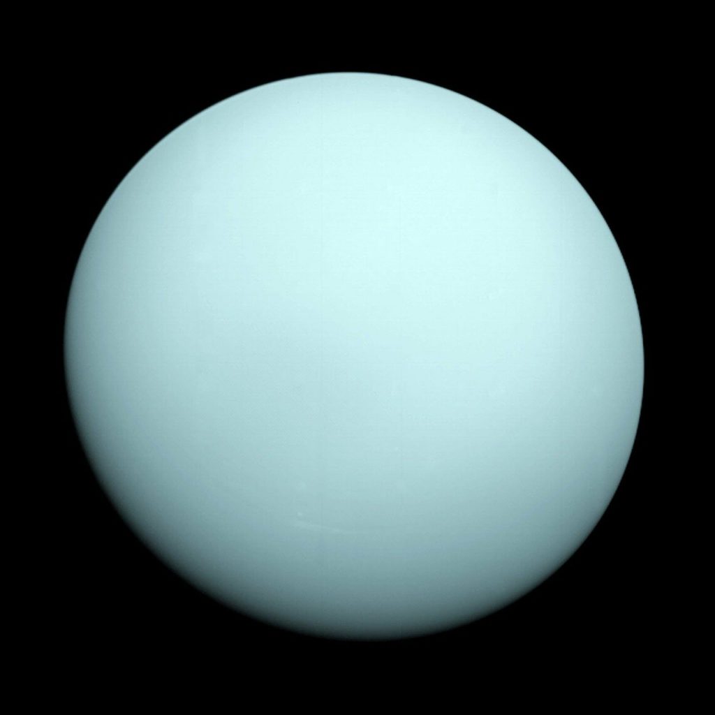 An image of Uranus, the coldest planet in the Solar System.