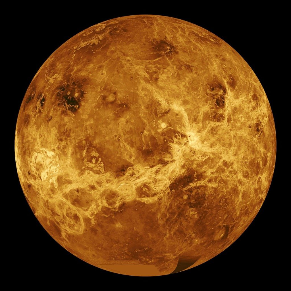 A picture showing Venus. the hottest planet in the Solar System