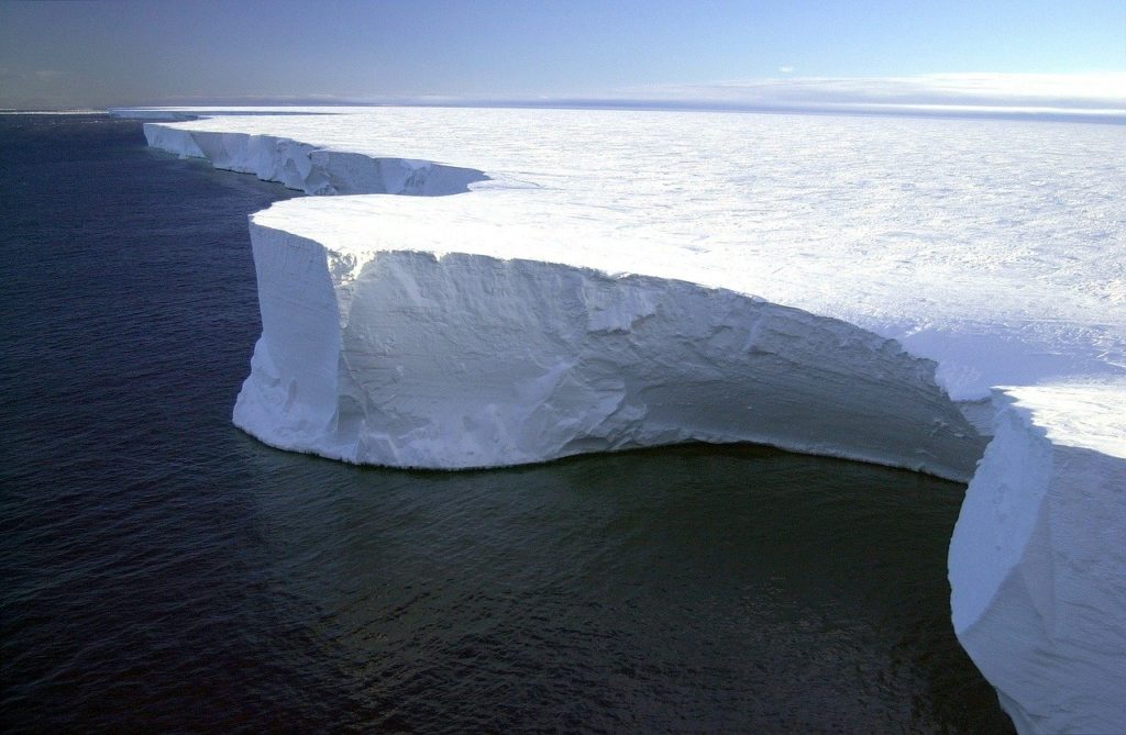 An ice shelf - Antarctica facts