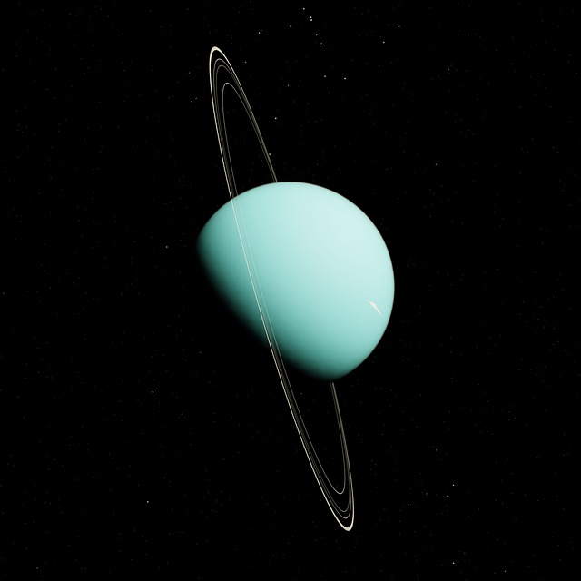 The coldest planet Uranus with rings around it.