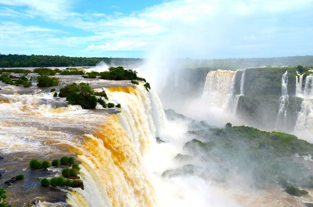 Iguazu Falls near the Brazil-Argentina international border
