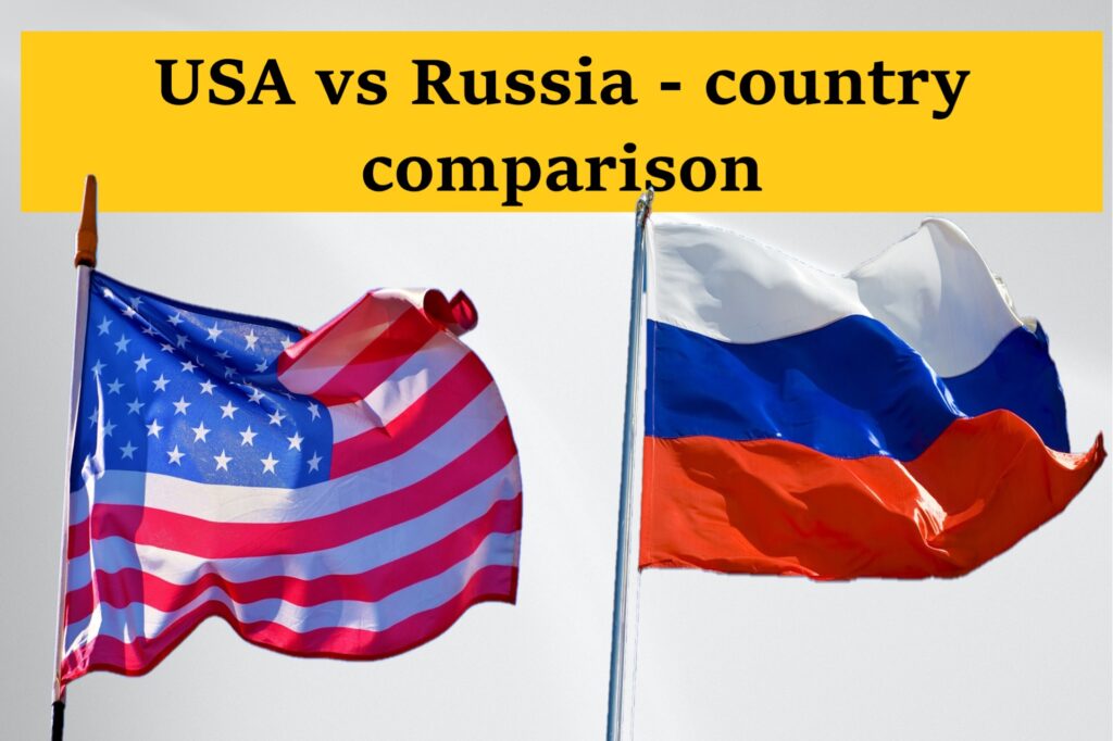 Flags of the USA and Russia