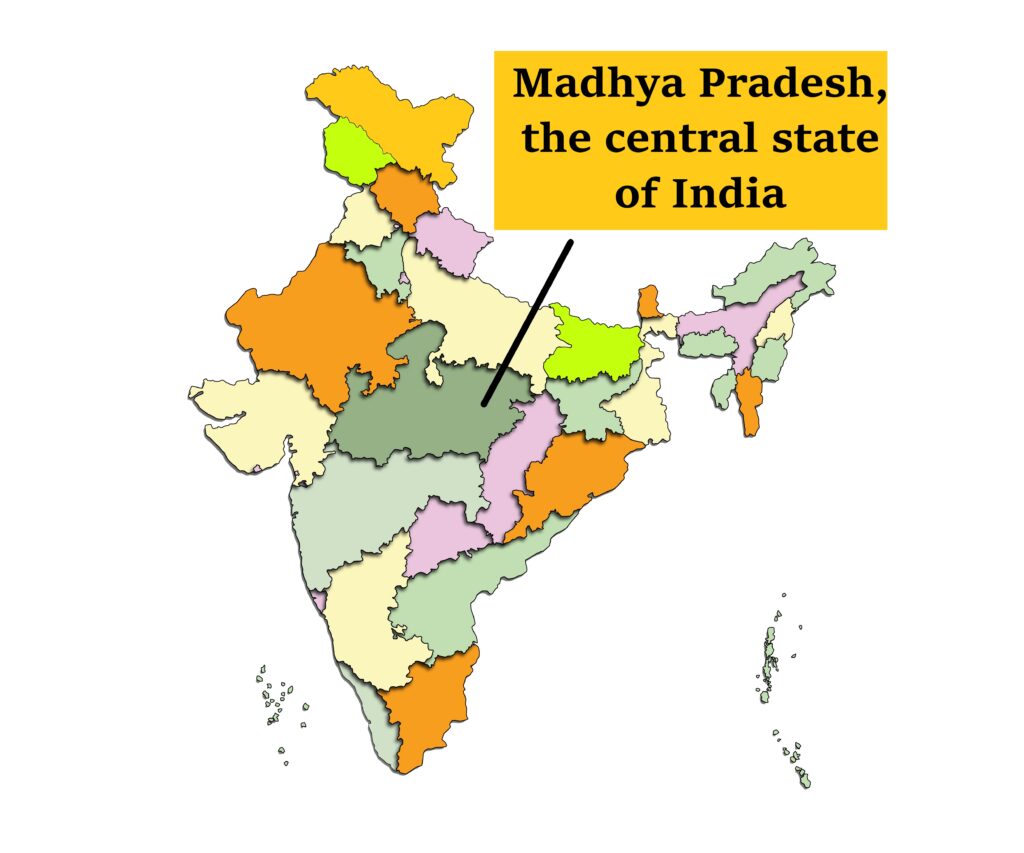 Madhya Pradesh on the India map