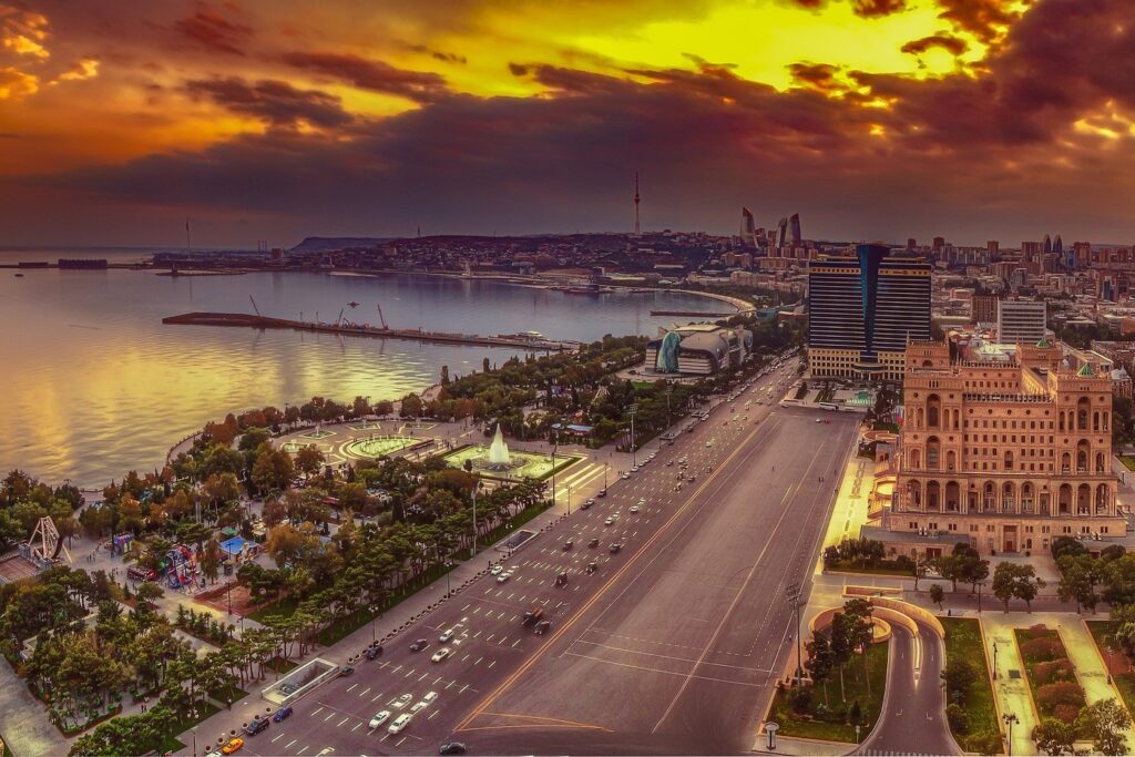 Caspian sea in Baku, Azerbaijan
