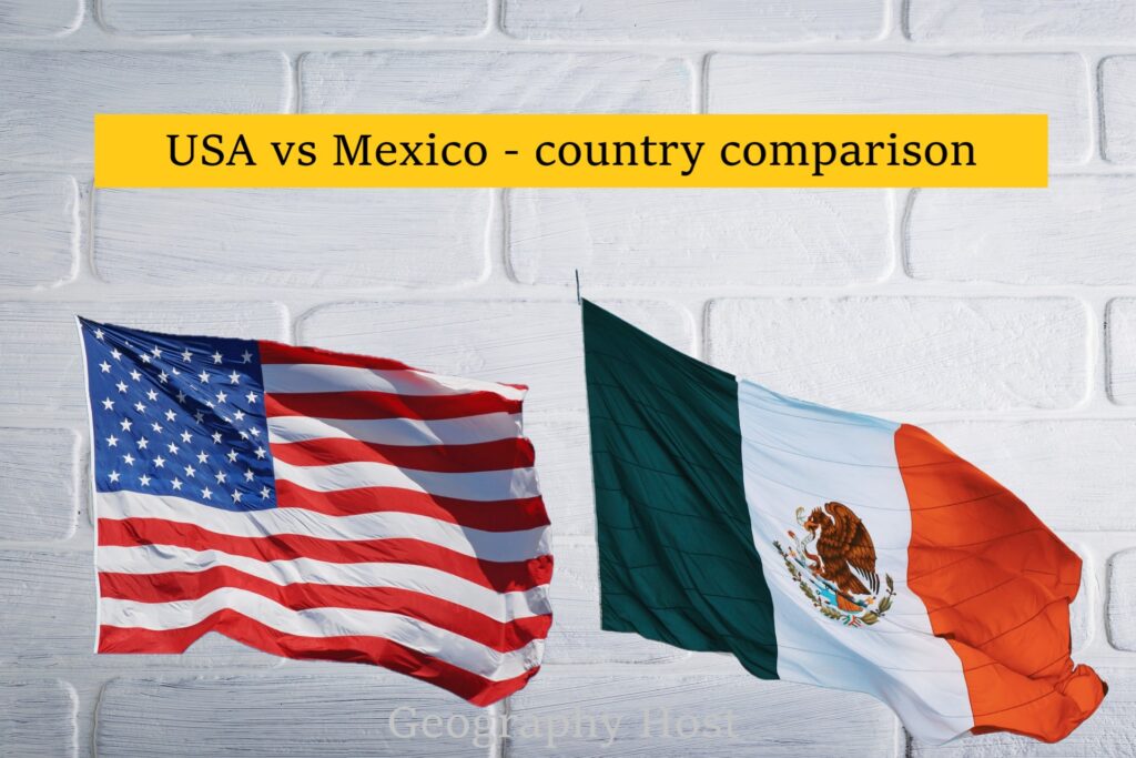 Flags of USA and Mexico
