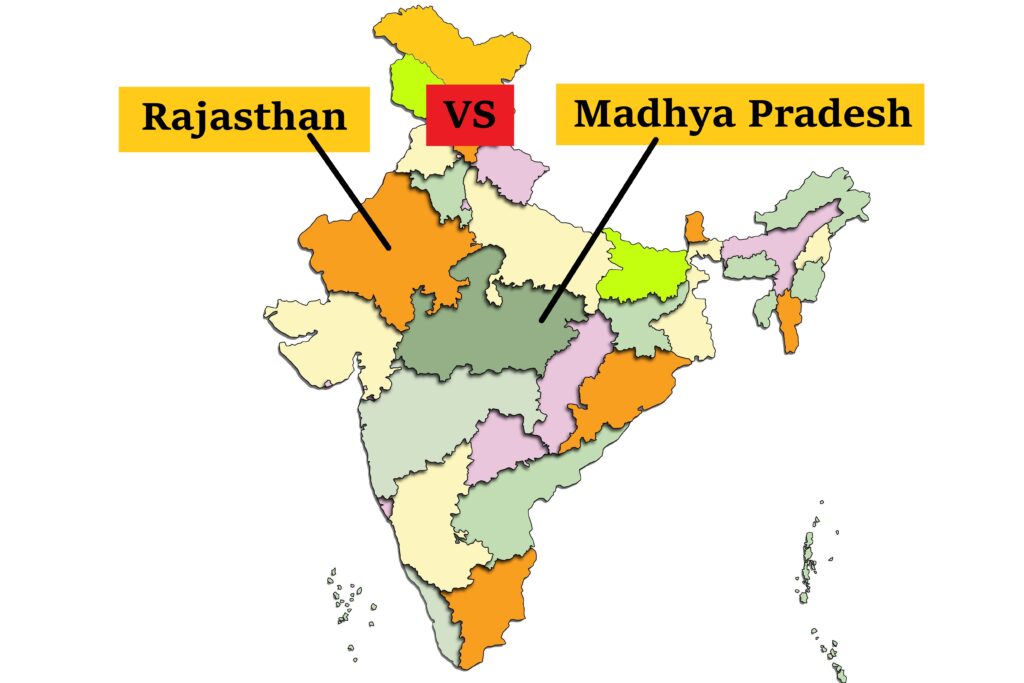 Rajasthan and MP on the map of India