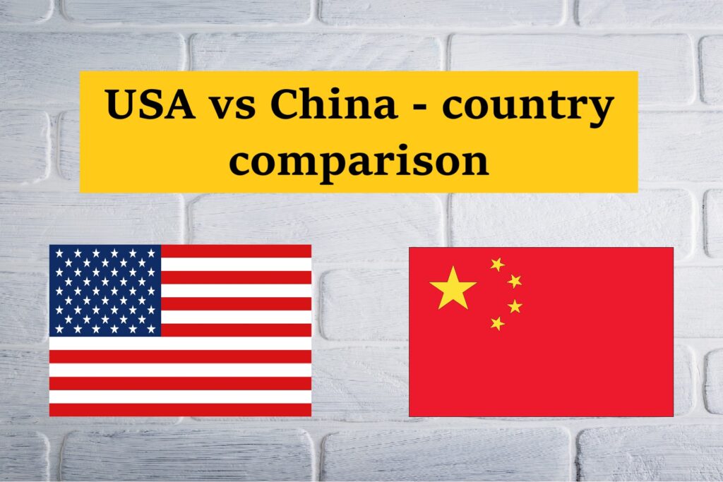 Flags of the US and China