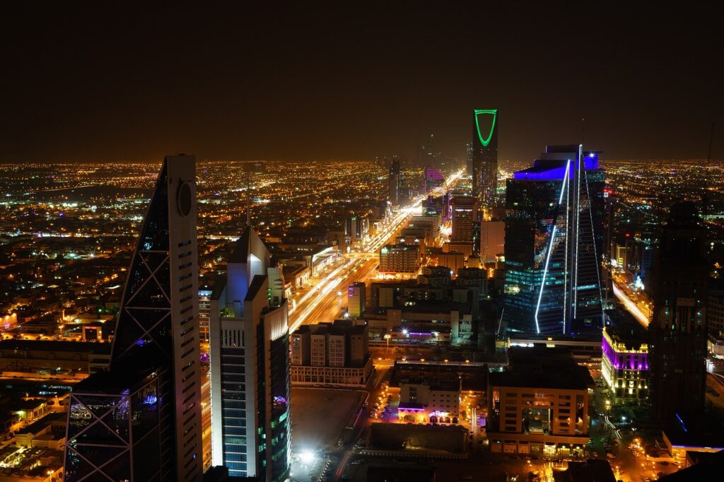 Riyadh, Saudi Arabia in the night time