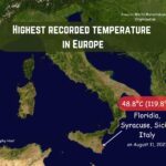 The highest recorded temperature in Europe
