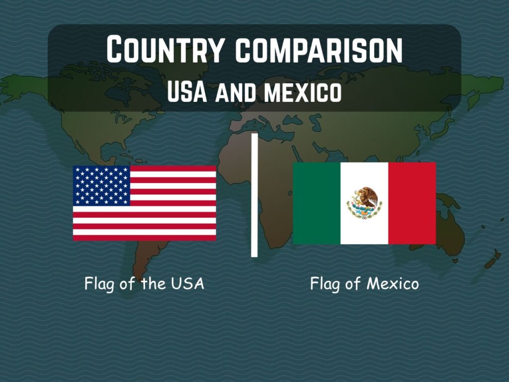 Flags of the USA and Mexico