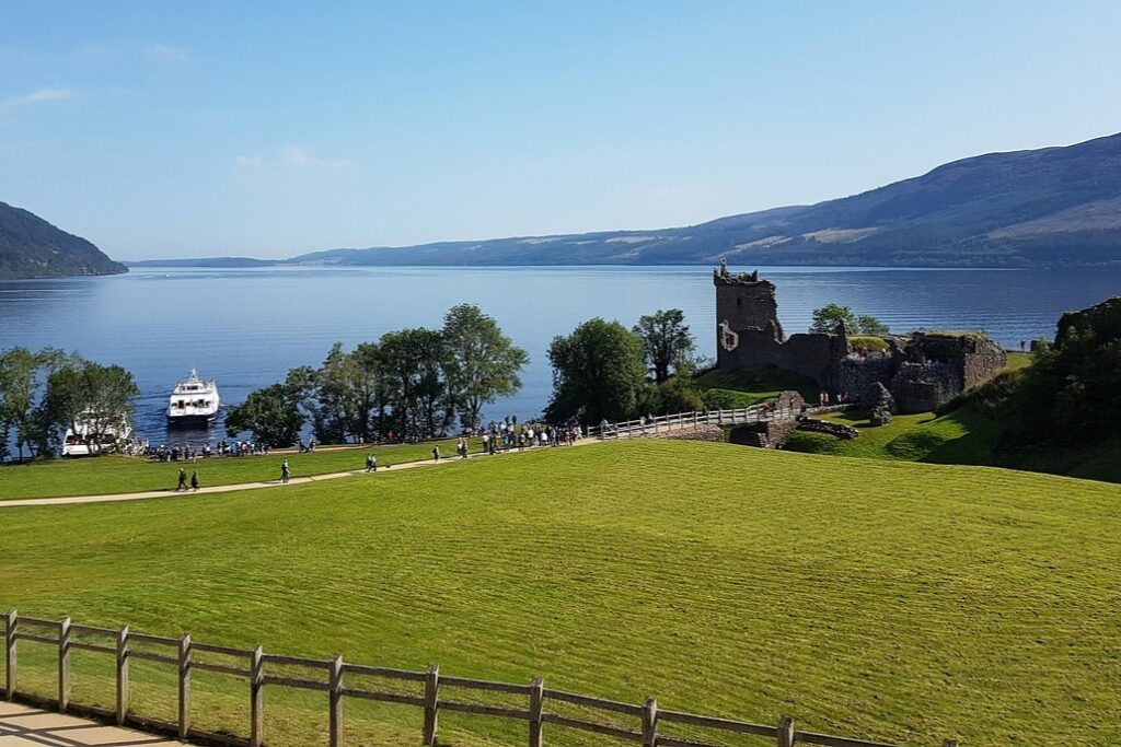 Loch Ness and Urquhart Castle in Scotland