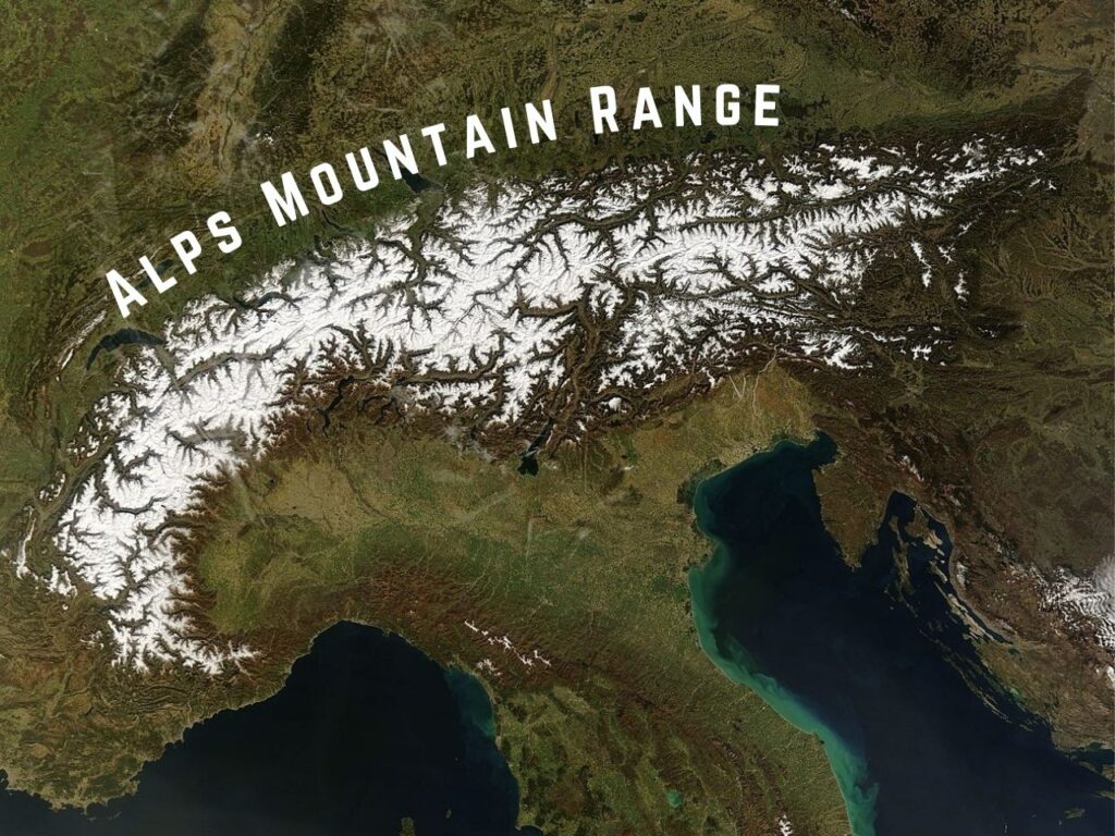 Alps mountain range in Europe