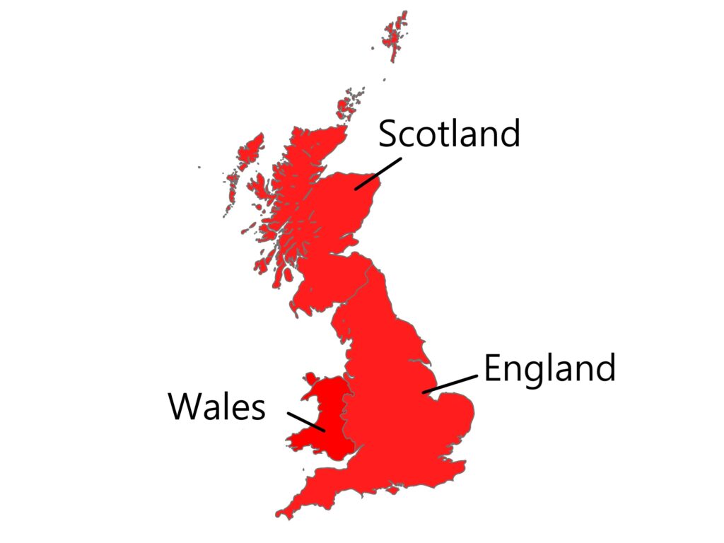 England, Wales, and Scotland