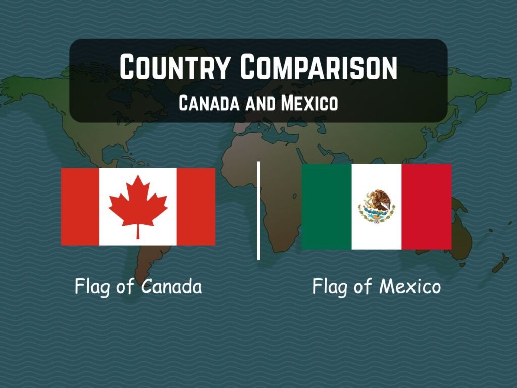 Flags of Canada and Mexico