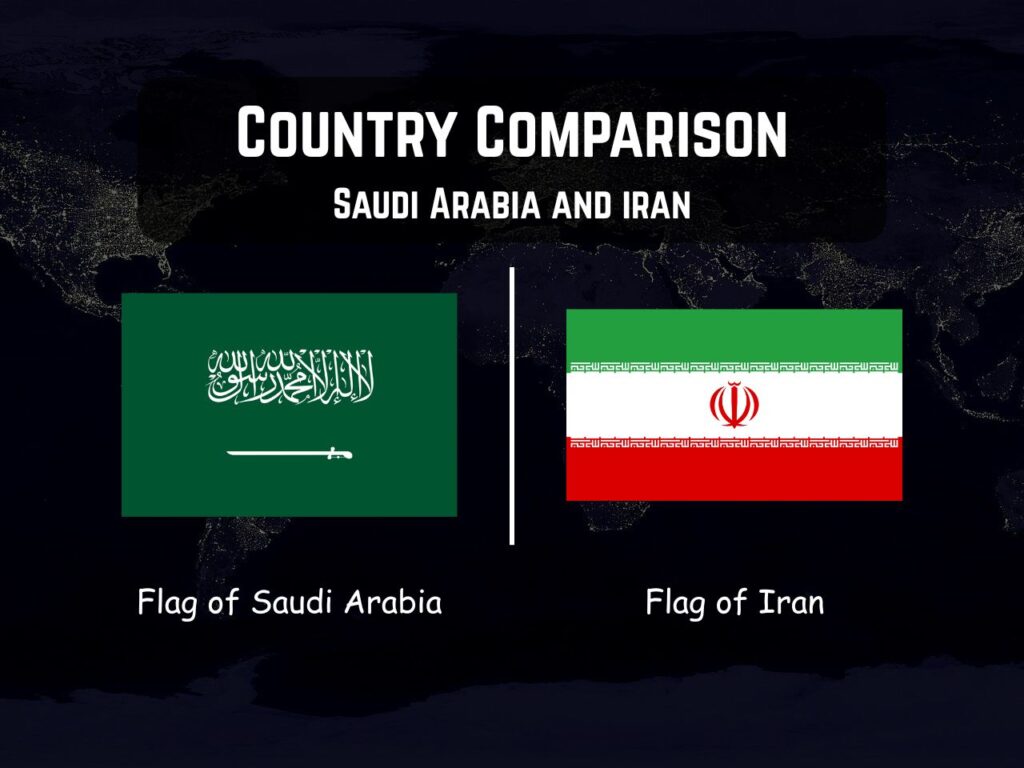 Flags of Saudi Arabia and Iran