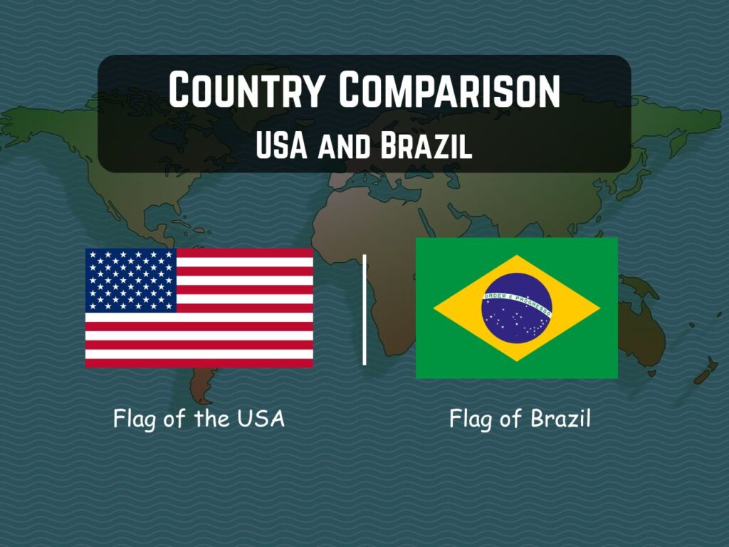 Flags of the USA and Brazil