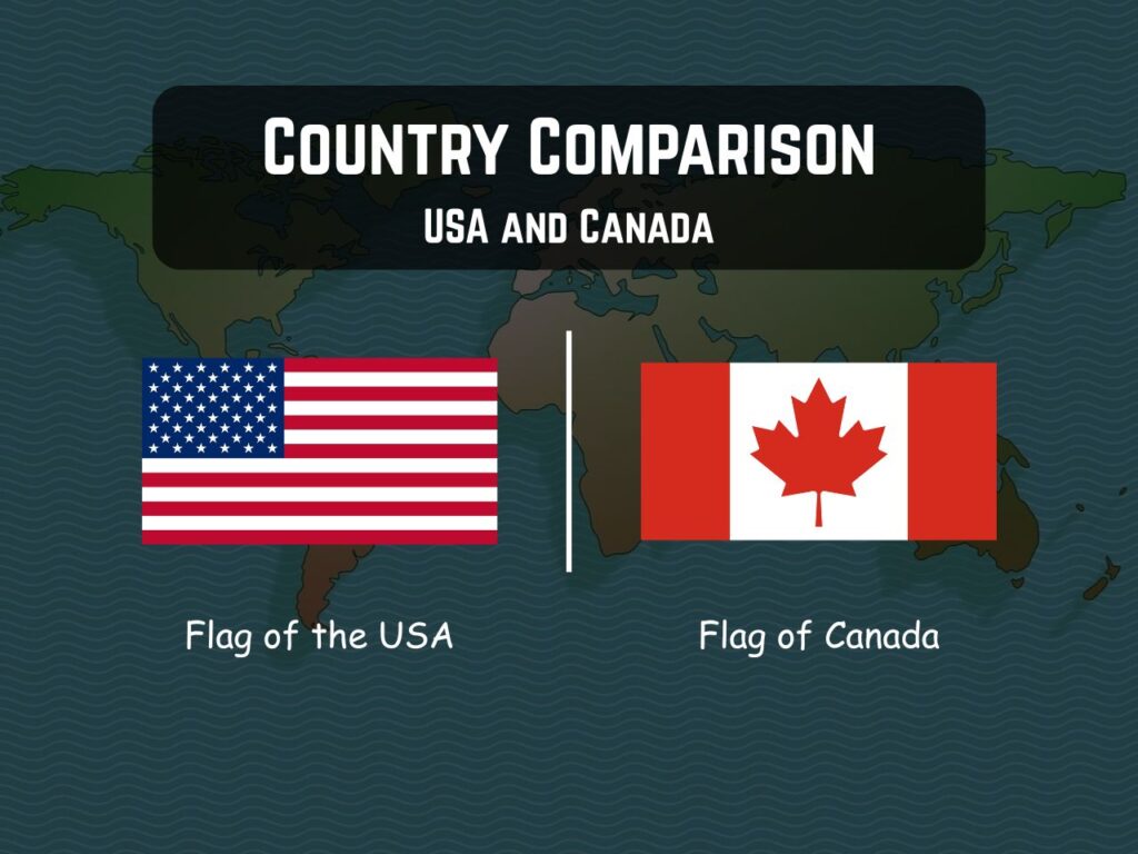 Flags of the USA and Canada