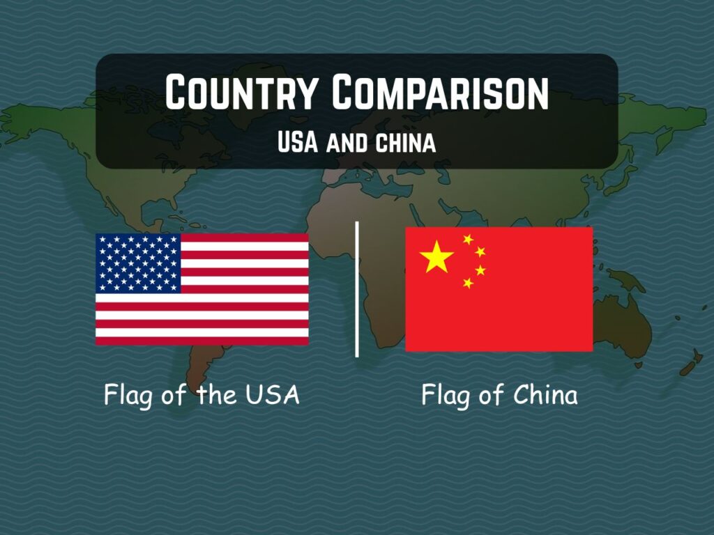Flags of the USA and China