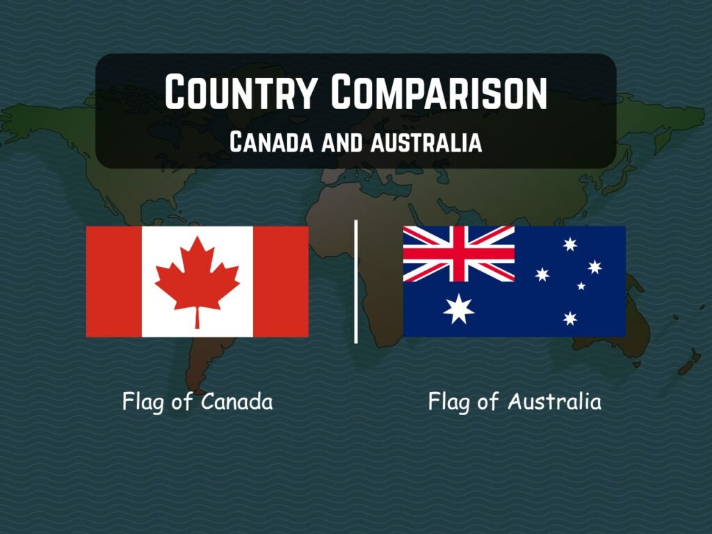 Flags of Canada and Australia