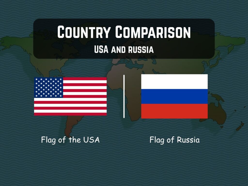 Flags of the USA and Russia