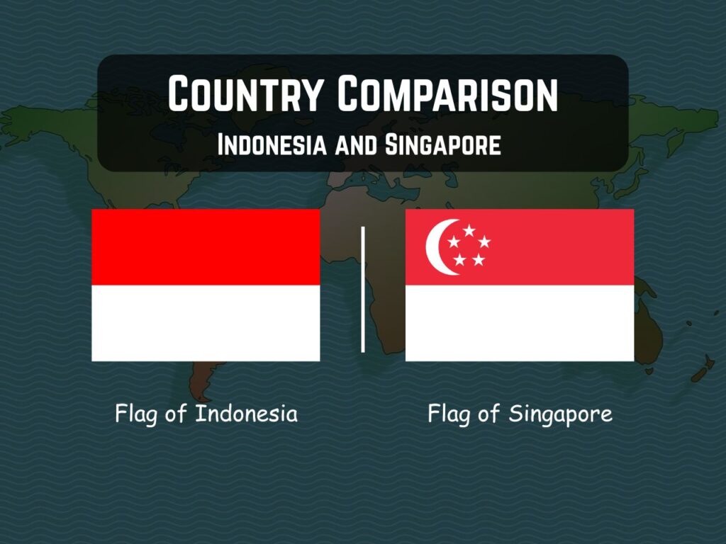 Flags of Indonesia and Singapore