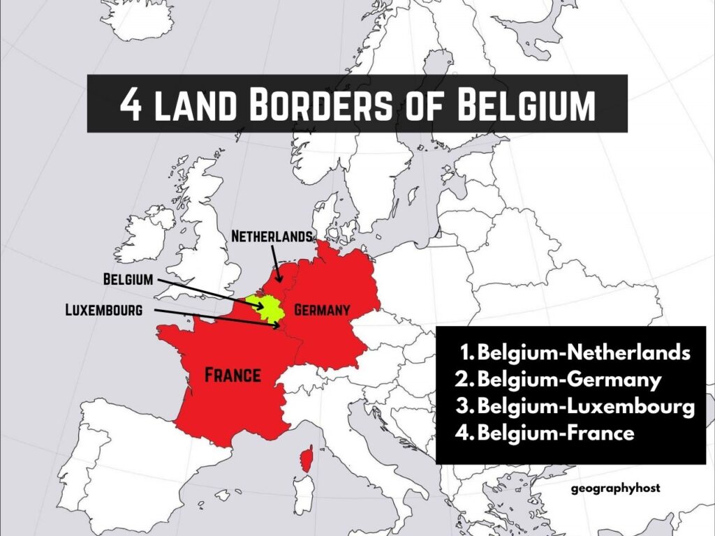 4 land borders of Belgium
