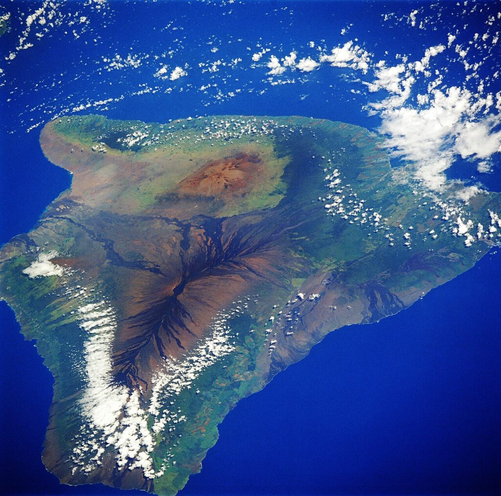 Satellite image of the Island of Hawai'i (Big Island)