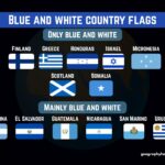 Blue and white country flags