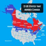 13 US states that border Canada